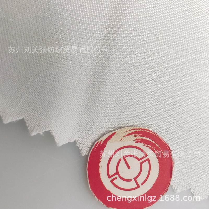 In stock supply artificial silk white light elastic satin fabric women's dress skirt pajamas elastic fabric