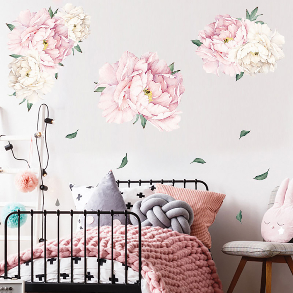 Shangyi SP64097 creative peony flower wall stickers PVC living room bedroom background wall decoration cross-border wholesale wall stickers