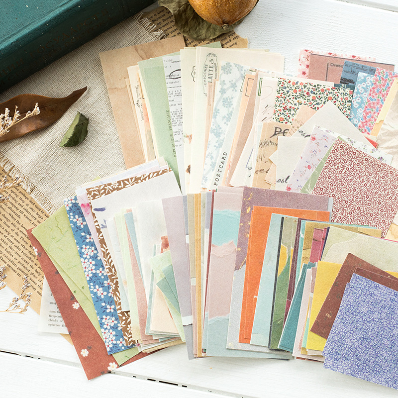Picture of Yan Ji material Paper Village Garden series Korean light retro hand account decoration backing paper 60 into 6