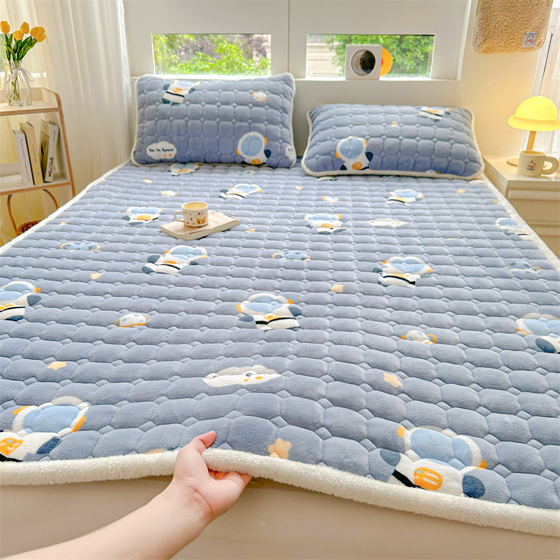 Picture of Class A Soybean Milk Velvet Mattress Winter Thickened Coral Velvet Dormitory Single Mattress Household Folding Cushion