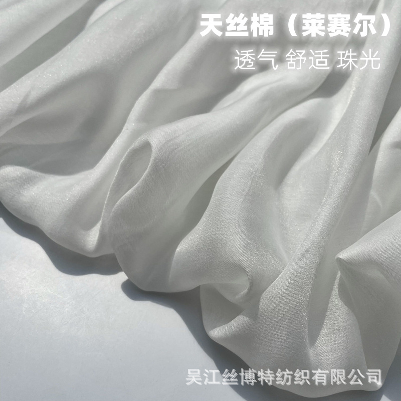 Satin Tencel Organza Semi-transparent Soft Pearlescent Dress Children's Clothing Hanfu Skin-friendly Lyocell Fabric