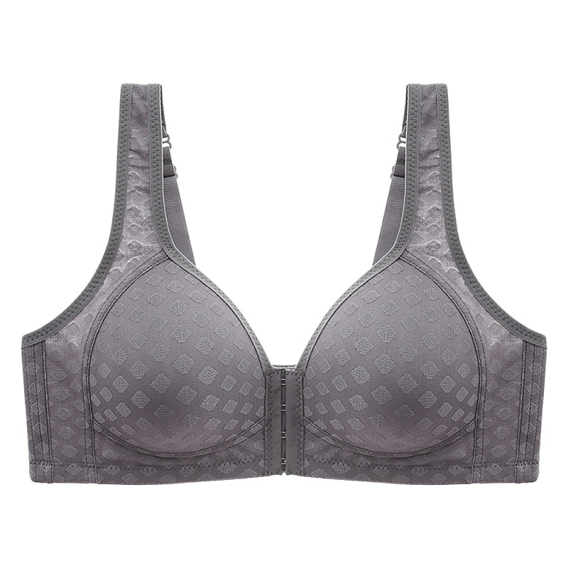 Factory spot new front buckle underwear women's thin no steel ring gathered comfortable large size middle-aged traditional bra