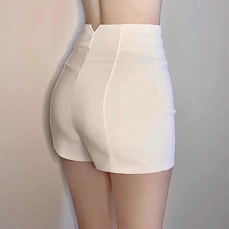 2024 New Black Suit Shorts Women's Spring and Summer Wide Leg Outer Wear Base High Waist A- line Slim-fit Slimming Hot Pants