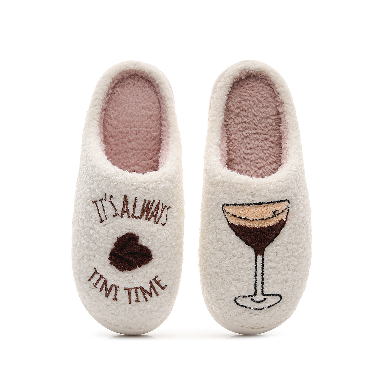 European and American Cross Border Martini Party Cotton Slippers Women Indoor Warm Slippers Christmas Gift Winter in stock Wholesale