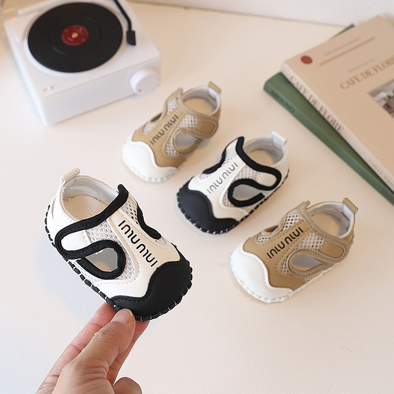One-Piece Drop-Shipping Baby Shoes for Infants Aged 0 to 1 and a Half Years Old, 6-12 Months Old, Soft-Soled Male and Female Baby Sandals, Toddler Mesh Shoes