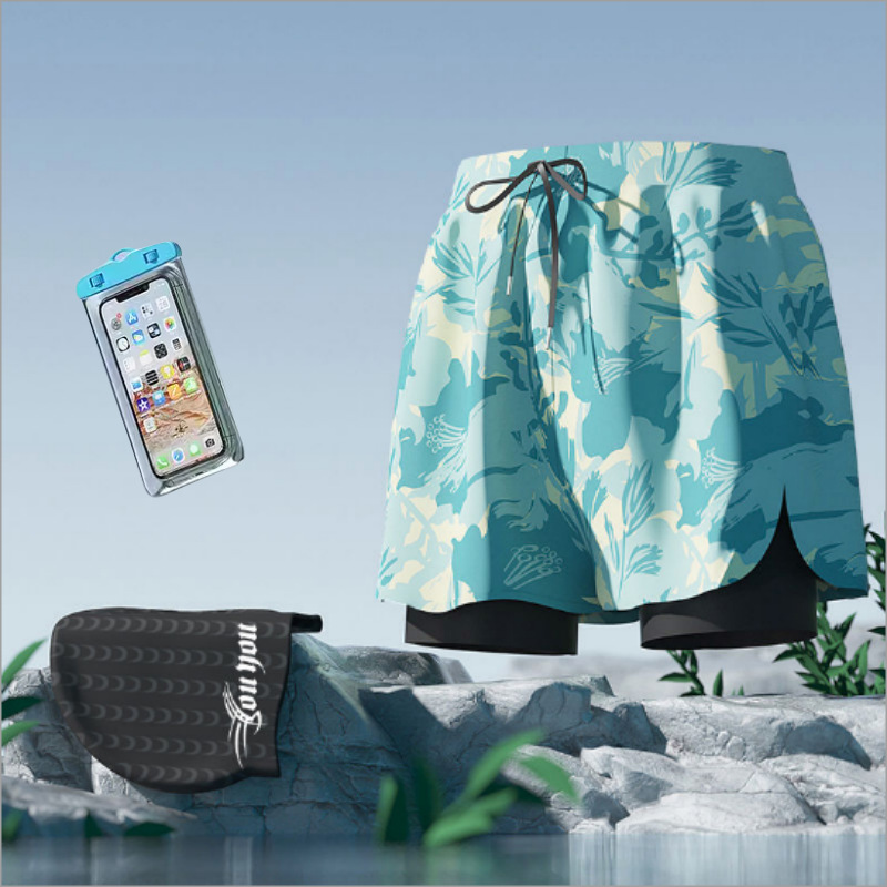Picture of Men's Swimsuit 2025 New Style Comfortable, Breathable and Fashionable Printed Double-Layer Anti-Embarrassment Slim Quick-Drying Hot Spring Swimsuit