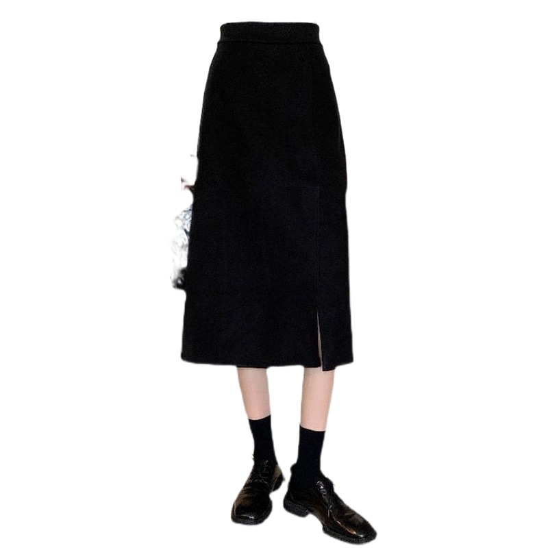 Large size women's fat girl Korean version of loose irregular split skirt high waist slim 200kg straight A- line skirt