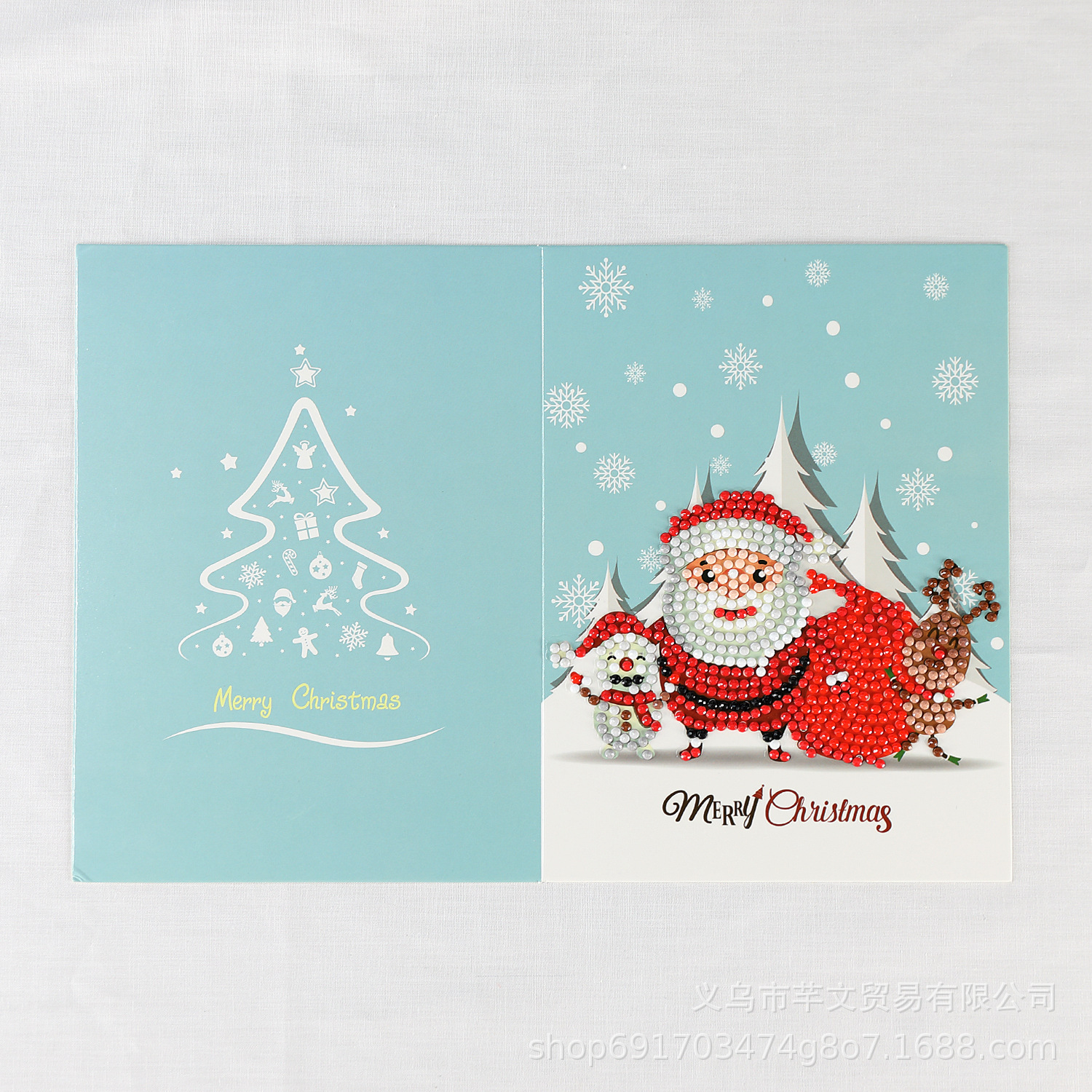 Picture of Cross-border Christmas DIY greeting card diamond painting 5D creative Diamond painting foreign trade holiday blessing piece one-piece delivery