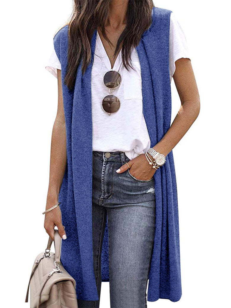 Picture of European and American 2023 Cross-border Amazon New Shoulder Cardigan eBay Fashion Trend Long Sleeveless Vest for Women
