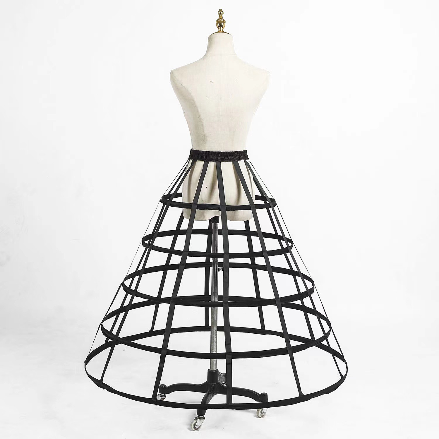 Picture of Hollow Bird Cage Skirt with Fish Bones, Two, Three, Four, Five Steel Black and White Cosplay Violent Lolita See-Through Petticoat