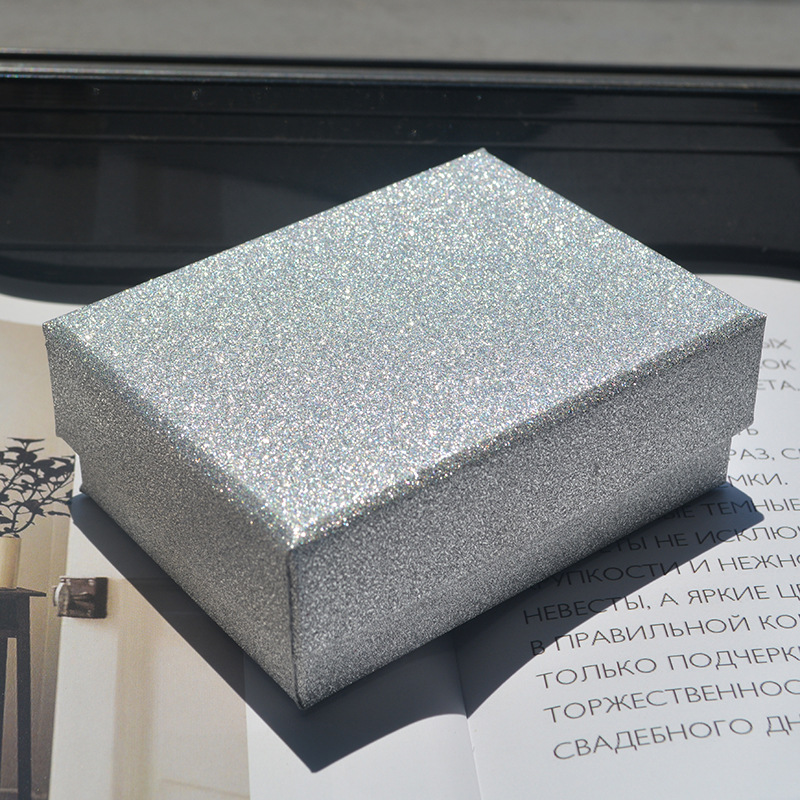 Picture of Ready-Made Kraft Paper Box Black Jewelry Necklace Ring Earring Box Bracelet Packaging Box Lid and Base Jewelry Box