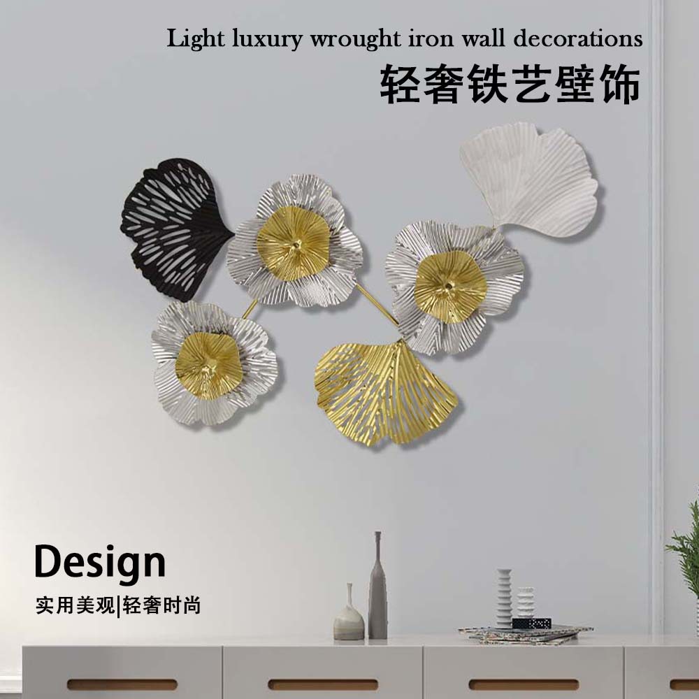 Living Room Wall Decorations Creative Ginkgo Leaf Hanging Decorations Porch Three-dimensional Wall Decorations Bedroom Sofa Background Wall Decorations Hanging