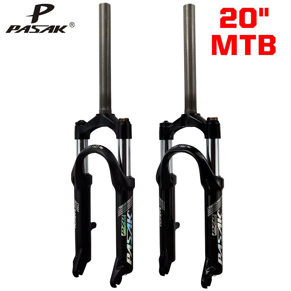 Picture of PASAK mountain bike shock absorber front fork soft and hard adjustable lockable 20/24 inch folding bike small wheel diameter disc brake