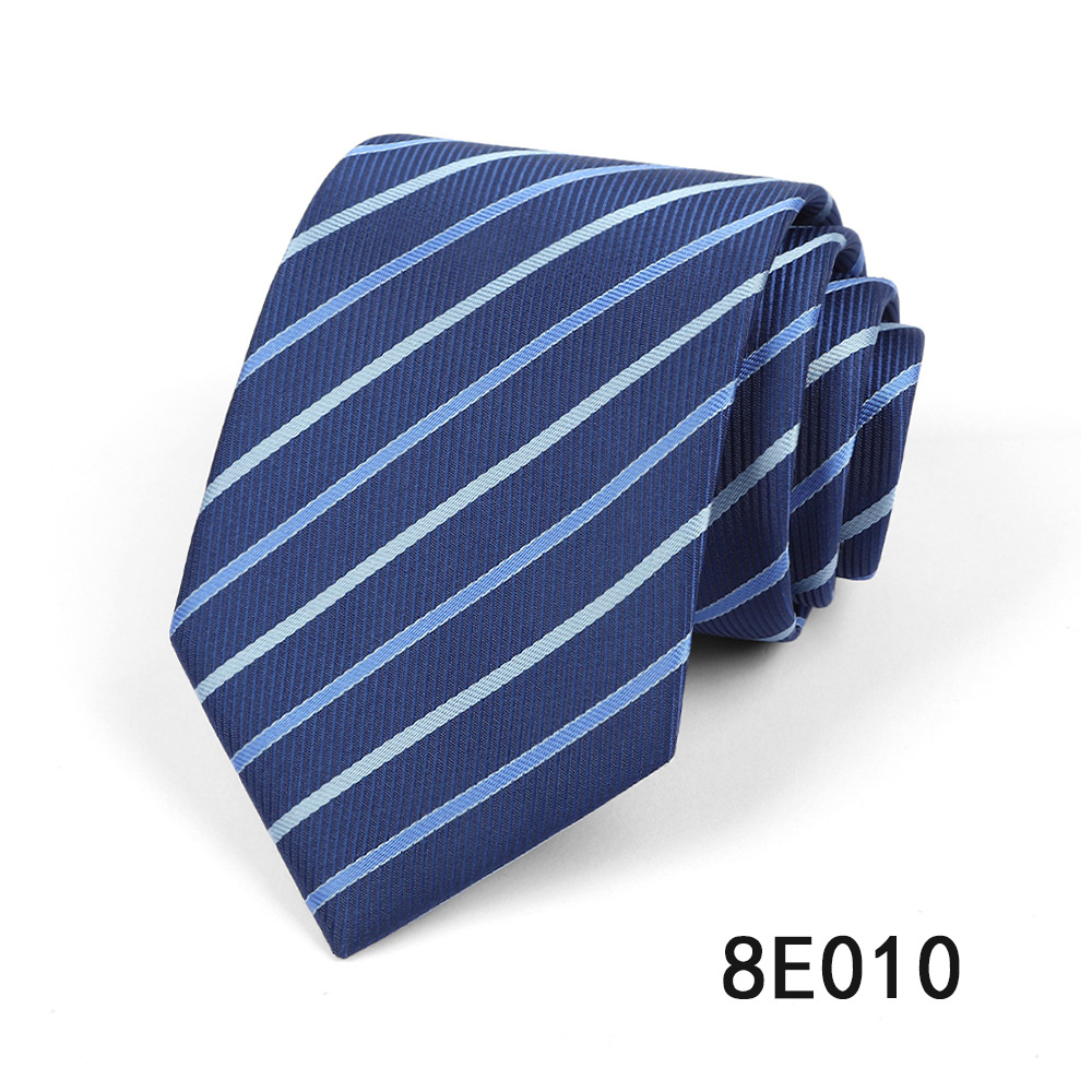 Picture of Men's Tie Business Casual Stripesd Tie 8cm Polyester Jacquard Embroider Print Tie Wholesale Formal Wear