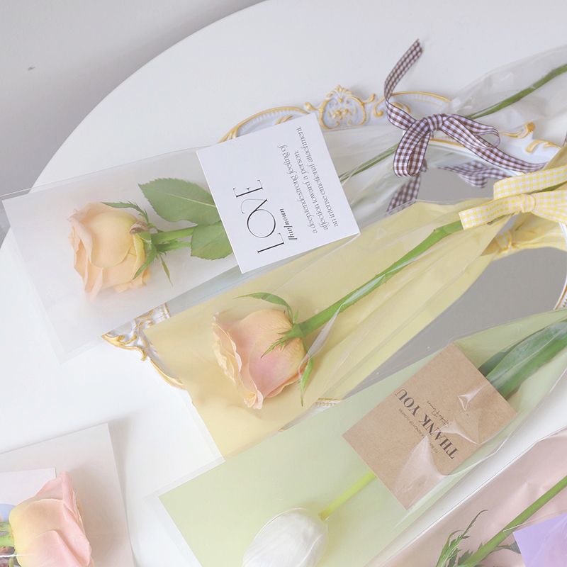 Macaron Solid Color Single Bag Flower Bouquet Packaging Bag Holiday Rose Flower Package Material Materials