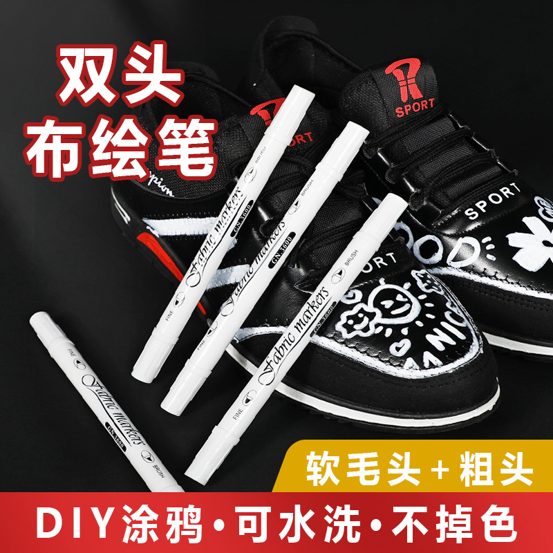Cross-border hot sale Guangna 3600B double-headed cloth painting pen white waterproof clothes graffiti painting pen in stock wholesale
