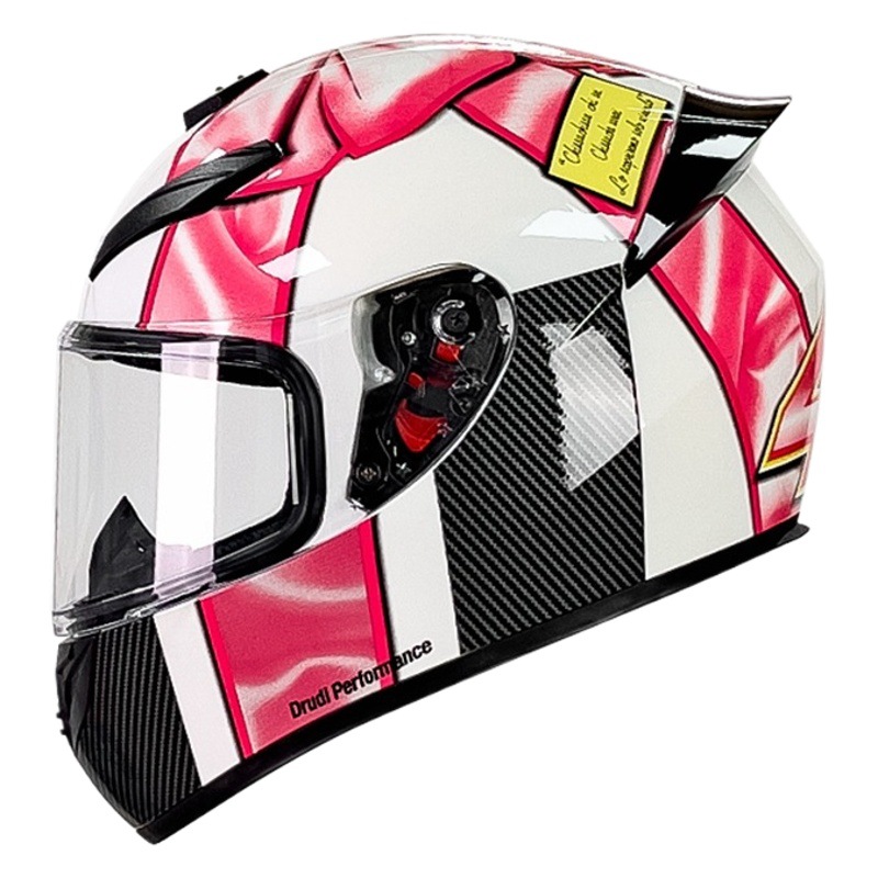 Full-Coverage Motorcycle Helmet Scooter Full-Face Helmet Autumn and Winter Anti-Fog Gray Safety Helmet Electric Vehicle Unisex Large Tail Wing