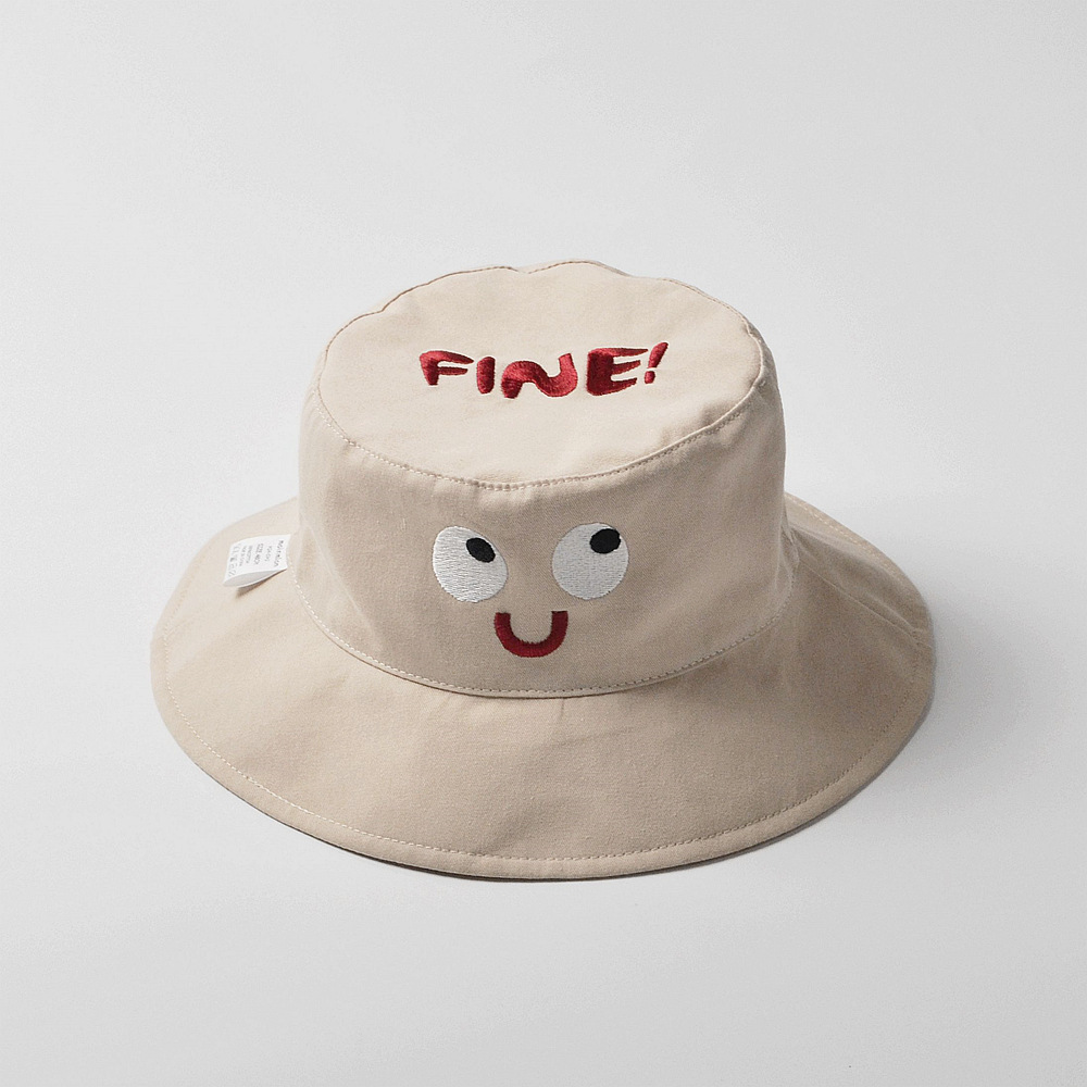 moinmlon Spring and Summer New Children's Sunshade Fisherman Hat Baby Sunscreen Breathable Cotton Sun Hat Baby Cute Embroidered