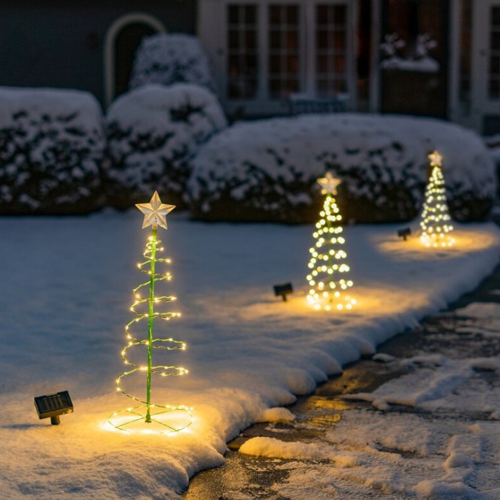 Cross-border Amazon Christmas decoration holiday dress scene layout creative new solar LED Christmas tree