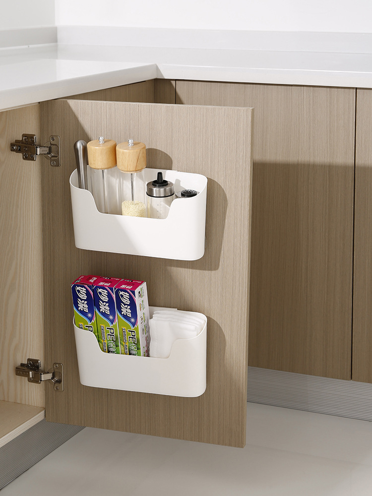 Wall-mounted storage box large non-perforated bathroom supplies finishing box cabinet door storage storage box