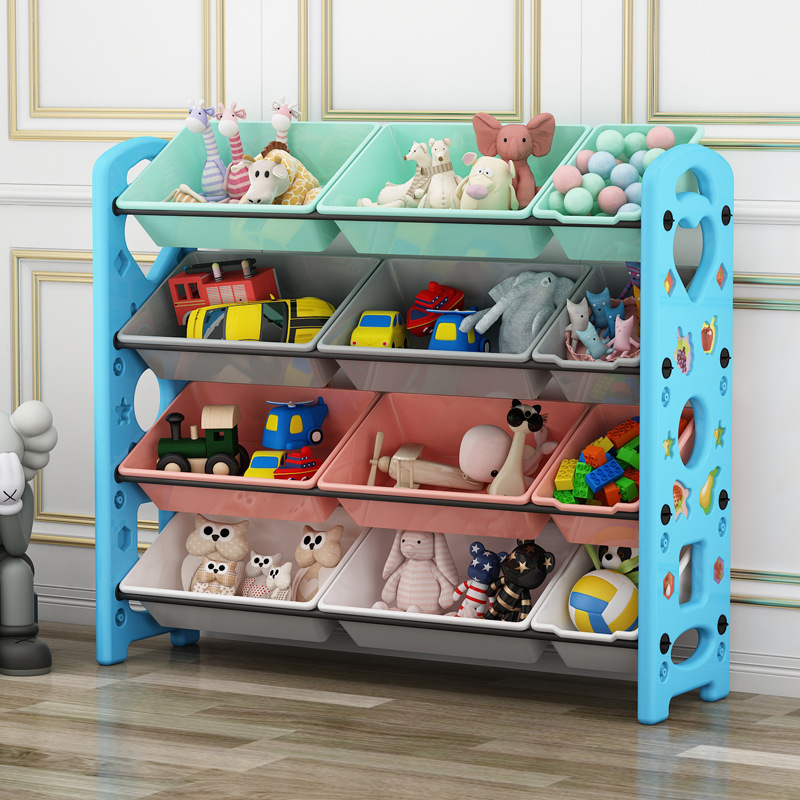 Picture of Children's Toy Storage Rack Household Kindergarten Baby Storage Rack Floor Multi-Layer Finishing Rack Storage Cabinet Plastic Basket