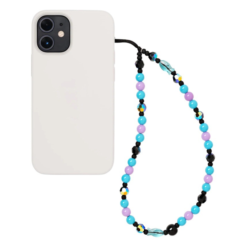 KKBEAD Mobile Phone Chain Wristband Ins Japanese and Korean Style Vintage Personalized Woven Beaded Crystal Fish Mobile Phone Case for Women