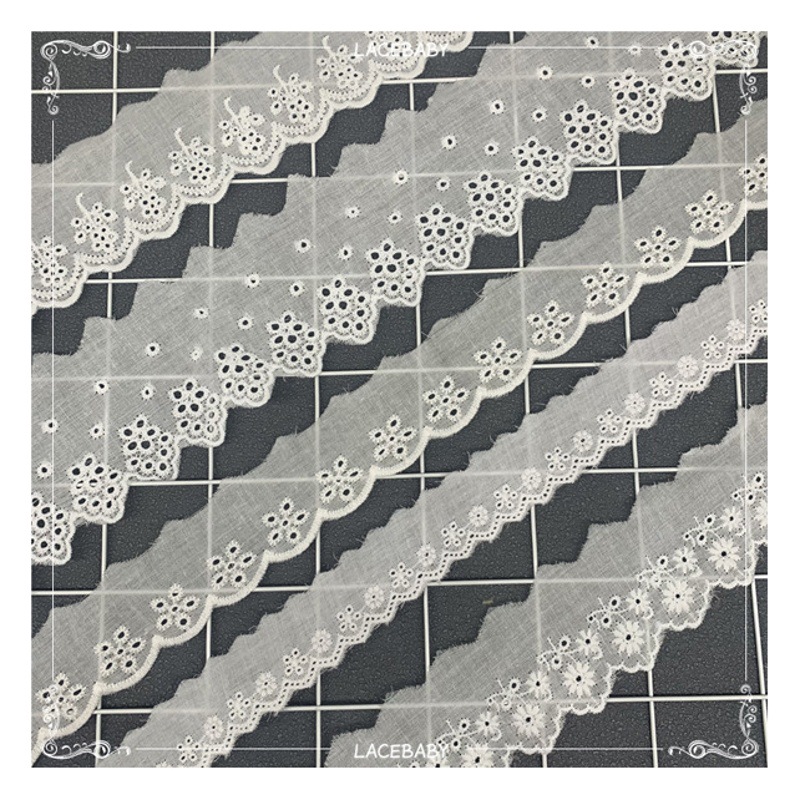 Factory water soluble lace cotton cloth cotton thread embroidery lace garment accessories handmade diy hollow lace barcode in stock