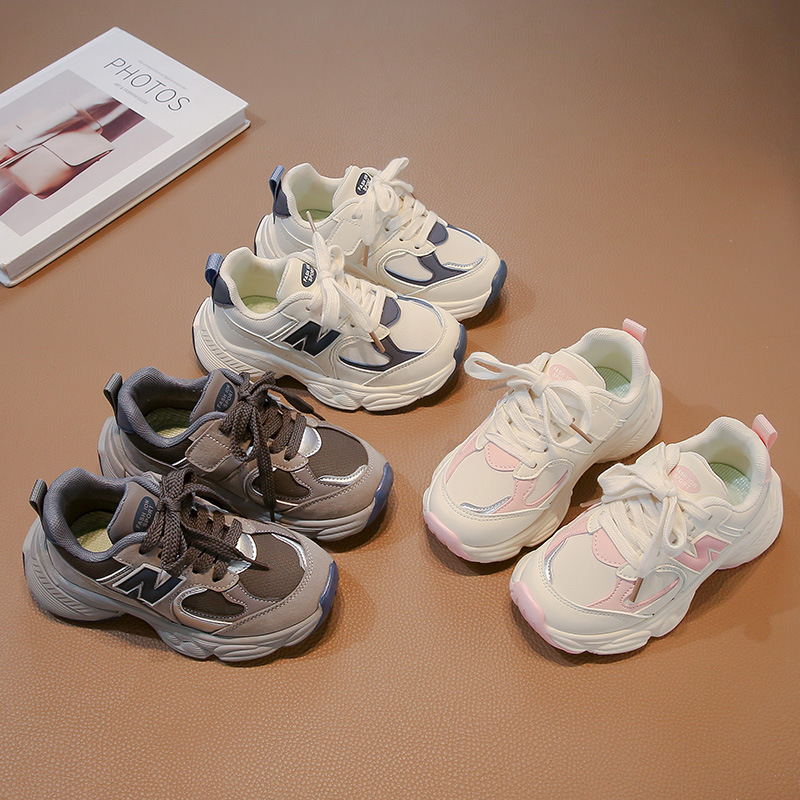 Boys' Shoes 2024 Spring New Children's sneaker Children's Students Rotating Button Torre Shoes