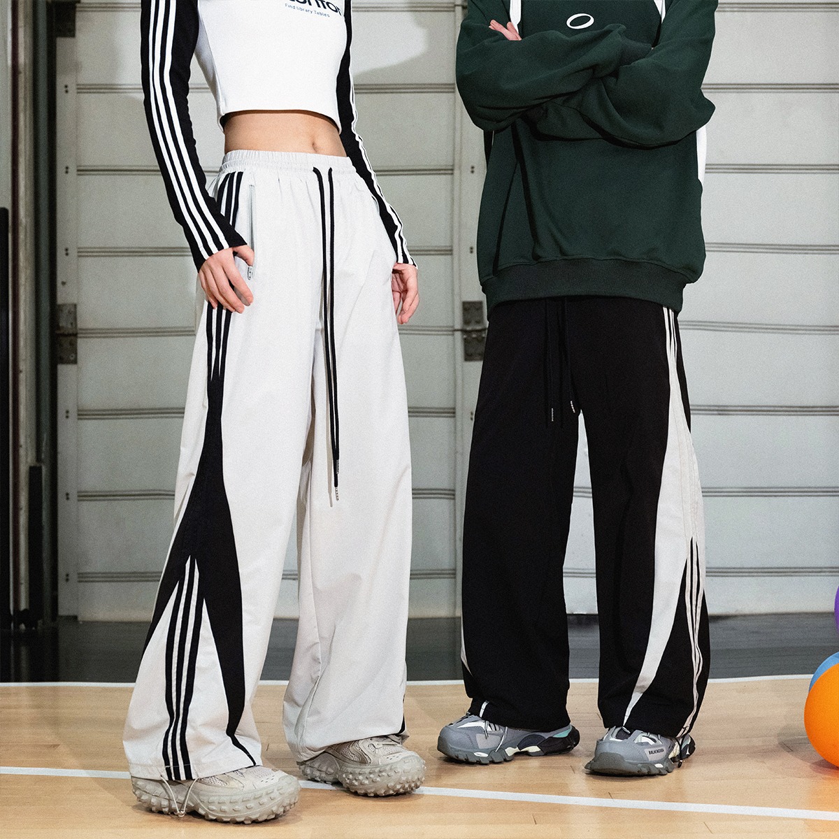 Cross-border European and American Retro Side Striped Sports Pants Y2K Fashion Brand Sweatpants Jogger Casual Pants for Men and Women
