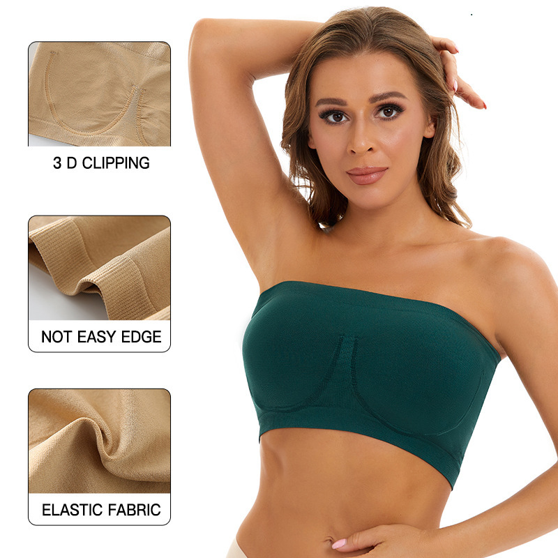 Cross-border European and American plus size Front-breasted Strapless Underwear Women's Sports Yoga Bra Gathering without Steel Rings to Prevent Chest Wrapping