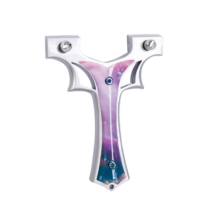 Picture of Starry Sky Colorful Slingshot New Alloy 9025 Straight-Pressure Slingshot Thickened Flat Outdoor Competition Slingshot Wholesale