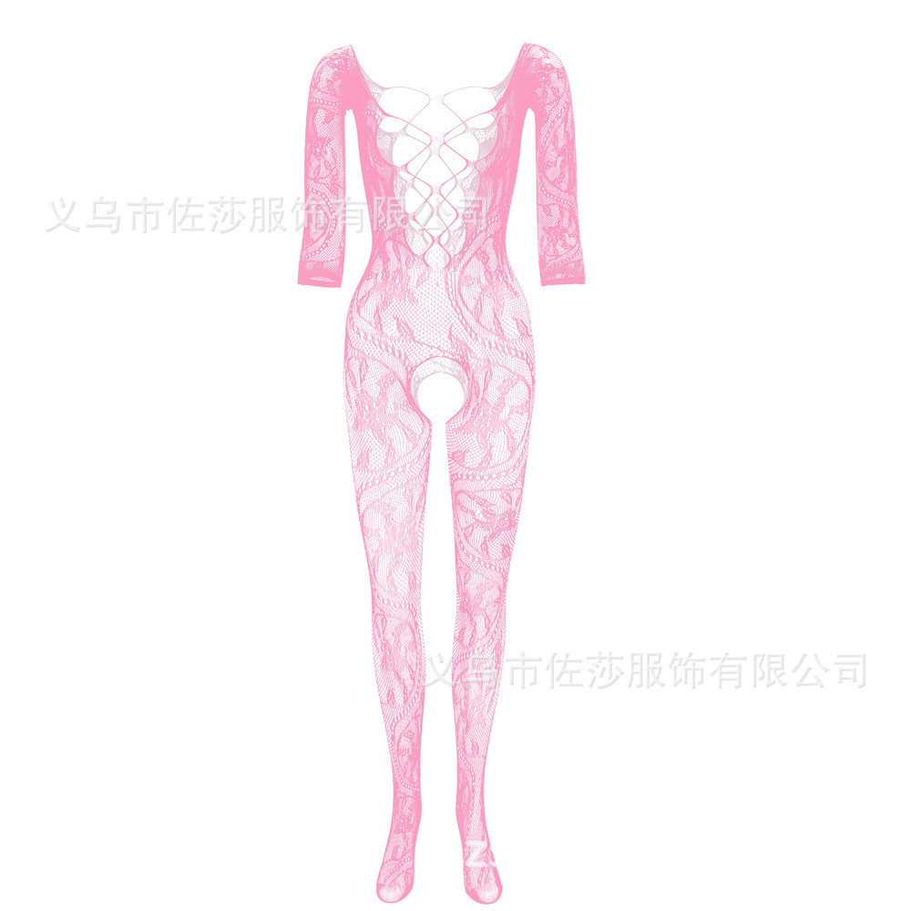 Picture of New European and American one-piece one-piece mesh clothes big dragon pattern open file-free sexy uniform temptation w089