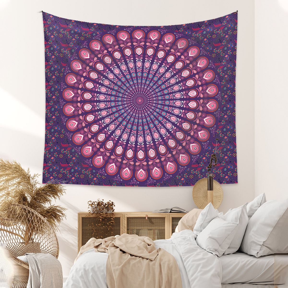 Picture of Tapestry Cross-border Home Bohemian Tapestry Room Decoration Background Cloth ins Wind Hanging Cloth Mandala Tapestry