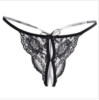 Sexy Underwear Women's Temptation Sexy Lace Women's Sexy Underwear Butterfly Section Opening Adult T-pants Thong