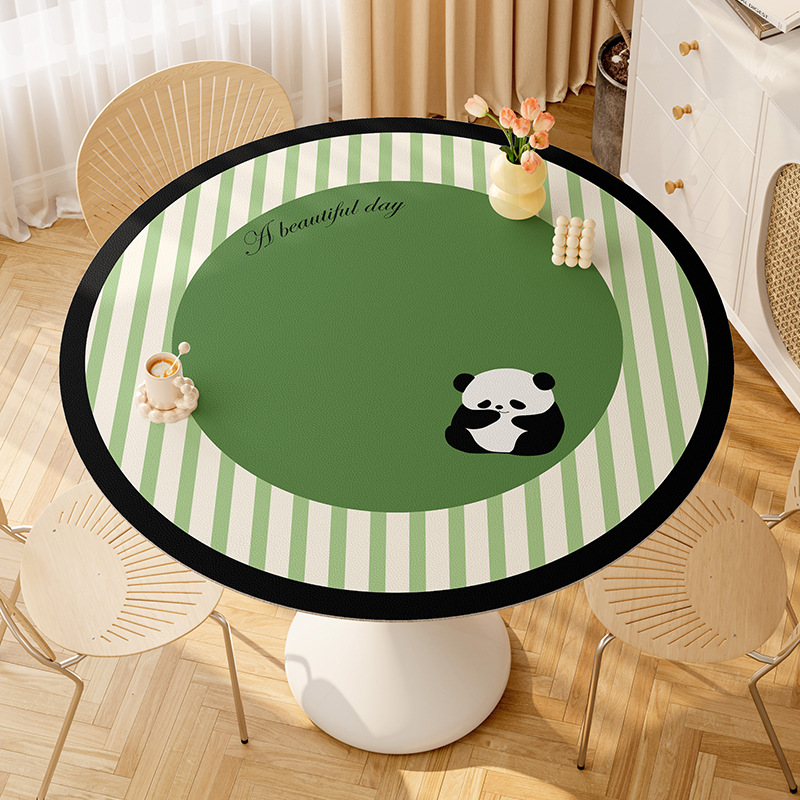 Picture of Round table mat oil-proof waterproof disposable leather table mat tea table non-slip mat cloth round table mat large round tablecloth
