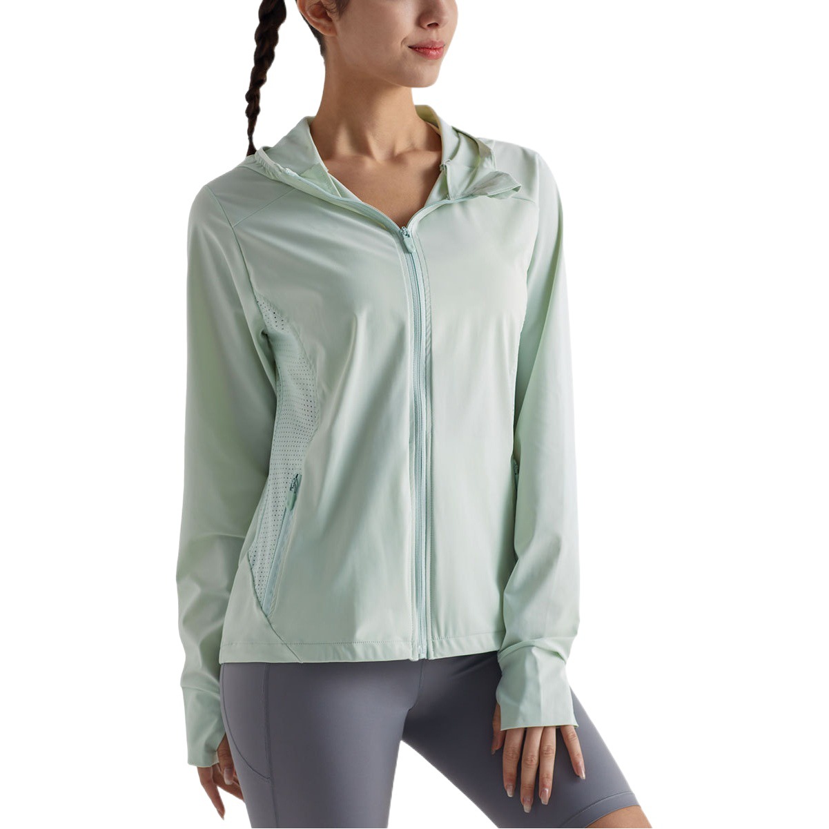 Outdoor Sun Protection Clothing for Women Upf50+ Breathable and Cool Sports Hooded Jacket Anti-Uv Ice Silk Sun Protection Clothing Top