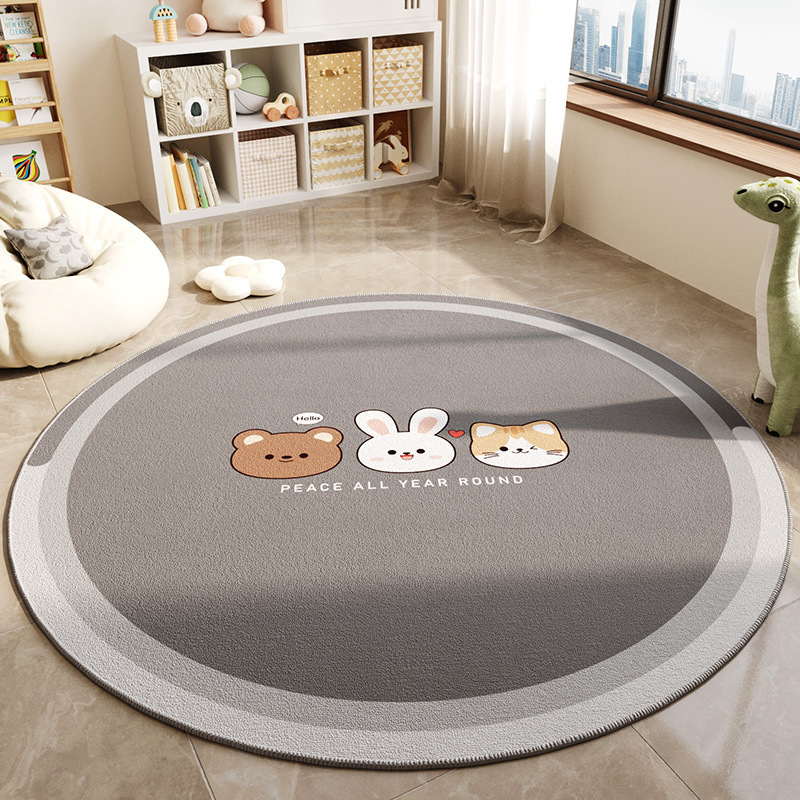 2025 Round Carpet Computer Swivel Chair Floor Mat Living Room Sofa Cushion Hanging Basket Study Room Children's Room Bedroom Foot Mat
