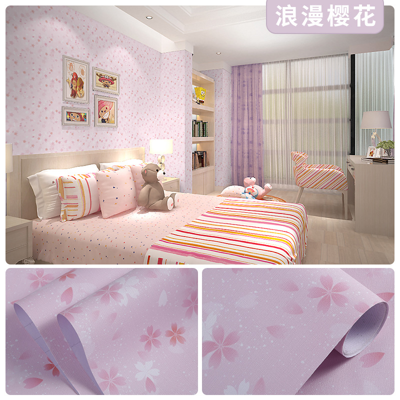 Picture of Wallpaper Self-adhesive Waterproof Moisture-proof Bedroom Background Wall Wallpaper Living Room Bedroom Dormitory Children's Room Cartoon Decorative Wall Stickers