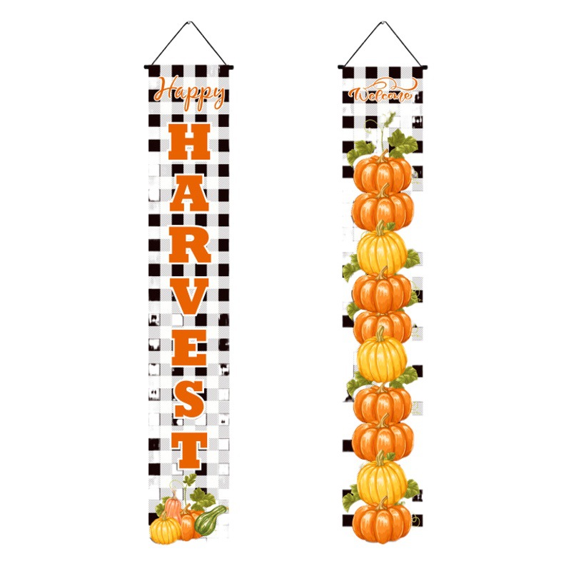 Amazon explosions Thanksgiving couplet holiday decoration porch couplet flag pumpkin autumn harvest Thanksgiving couplet