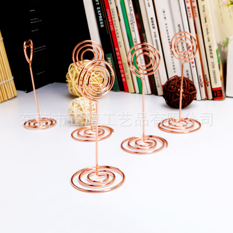 Picture of Amazon Hot Selling Creative Metal Card Holder Heart-Shaped Notes Holder Table Number Card Holders