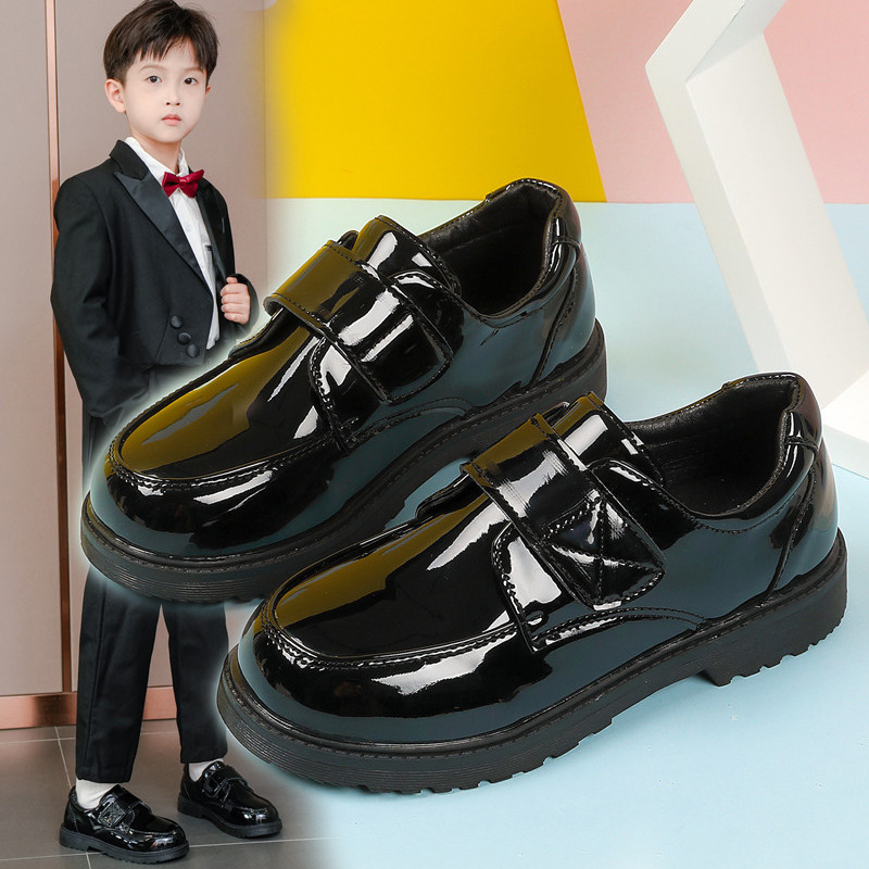 Picture of Children's Shoes, Boys' Leather Shoes, Spring & Fall 2025 New British Style Black Soft Soles, Middle-Aged and Primary School Students' Performance Shoes