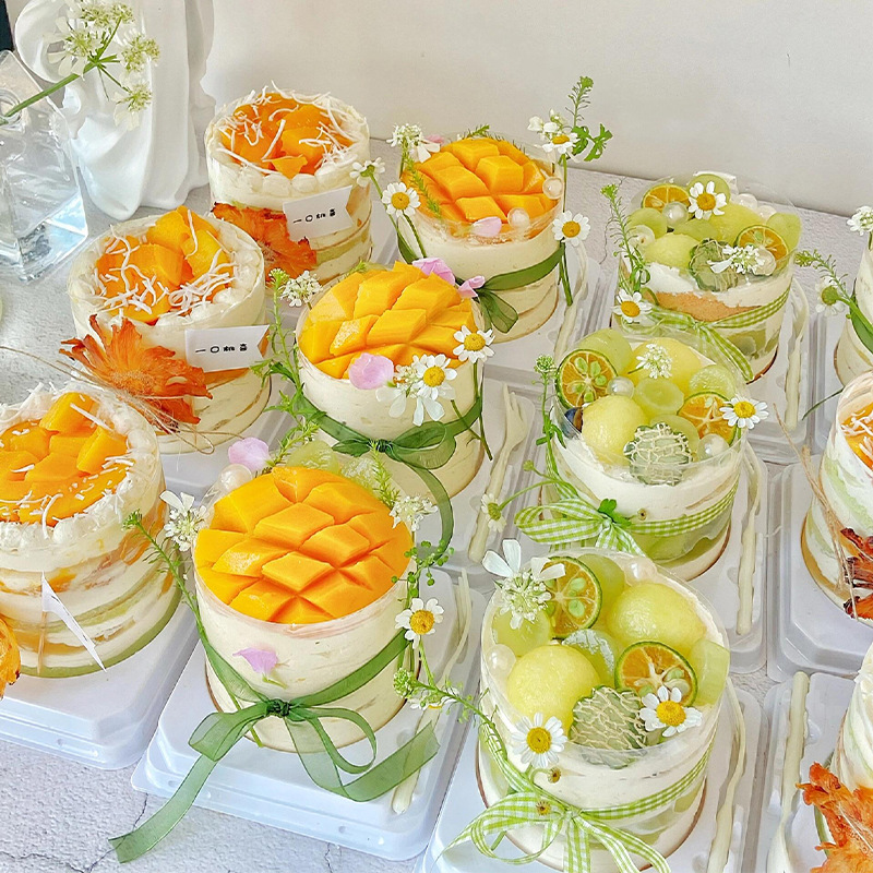 3 inch 4 inch round square cake box with fork 6 inch 8 inch triangle lasagna mousse box cut packing box