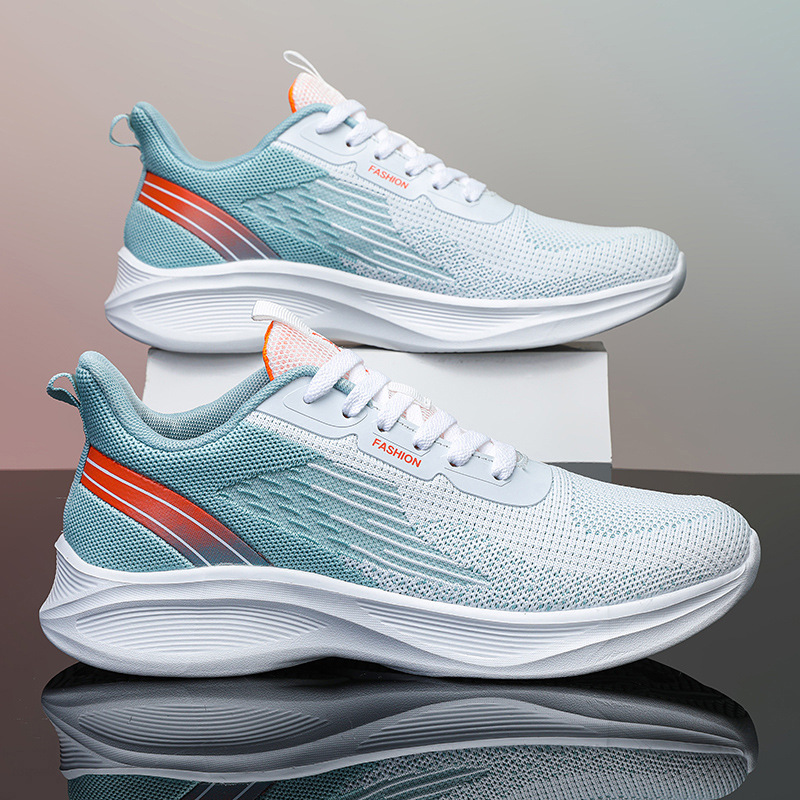 Mesh shoes men's summer breathable lightweight men's shoes plus size 45 flying woven mesh youth sneaker middle school student running shoes