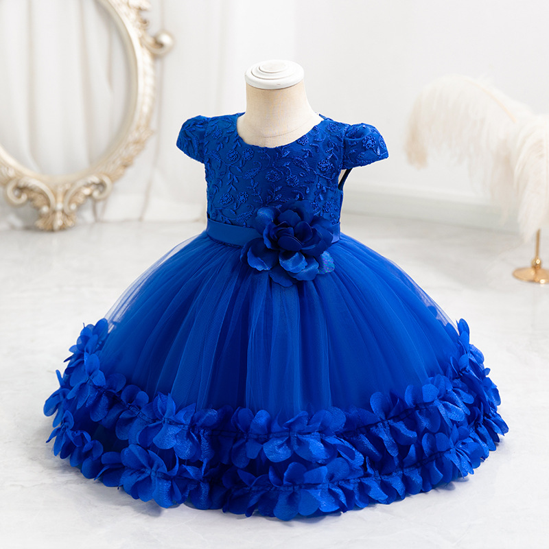 New cross-border children's performance dress lace princess dress festival unkempt dress gauze skirt one-year-old dress dress performance dress
