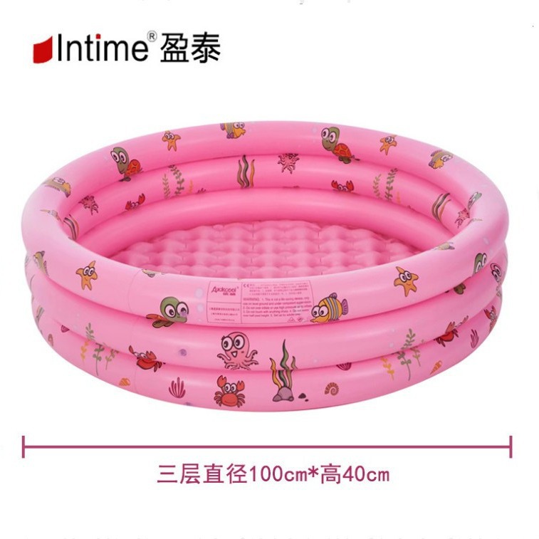 Yingtai 100cm thickened children's inflatable swimming pool household infant swimming pool baby three-ring round ball pool