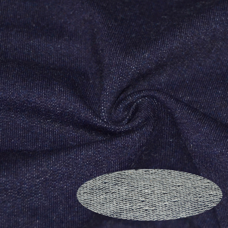 Hot Knitted Wash Denim Plain terry cloth All cotton with spandex 32 veil Delicate 200g fabric
