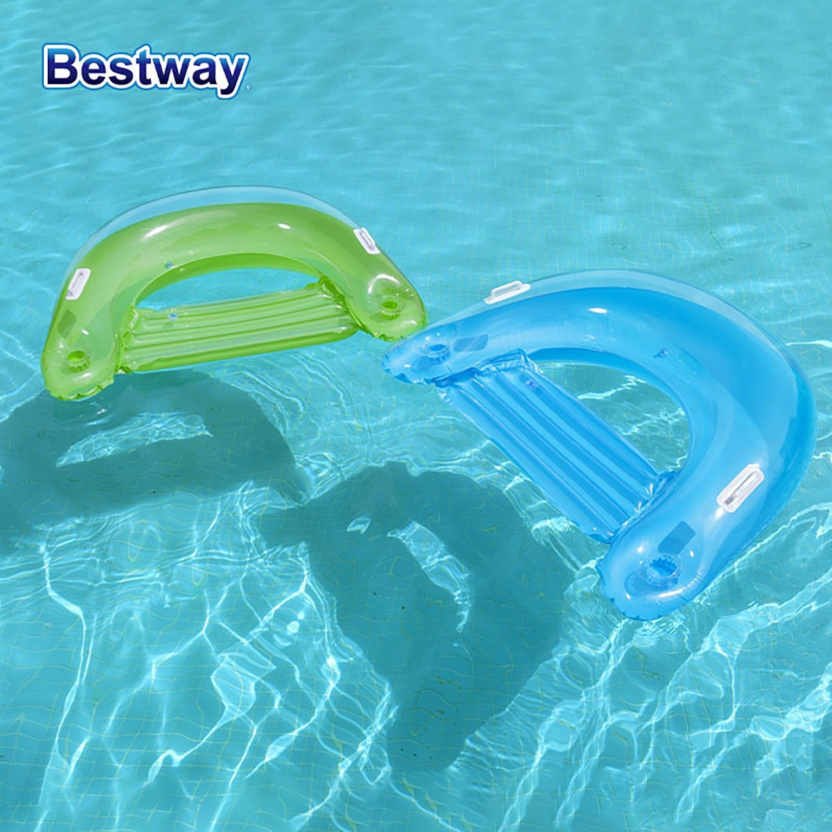 Picture of Water Inflatable Floating Row Floating Bed Queen Adult Pool Leisure Chair Floating Cushion with Backrest and Cup Holder