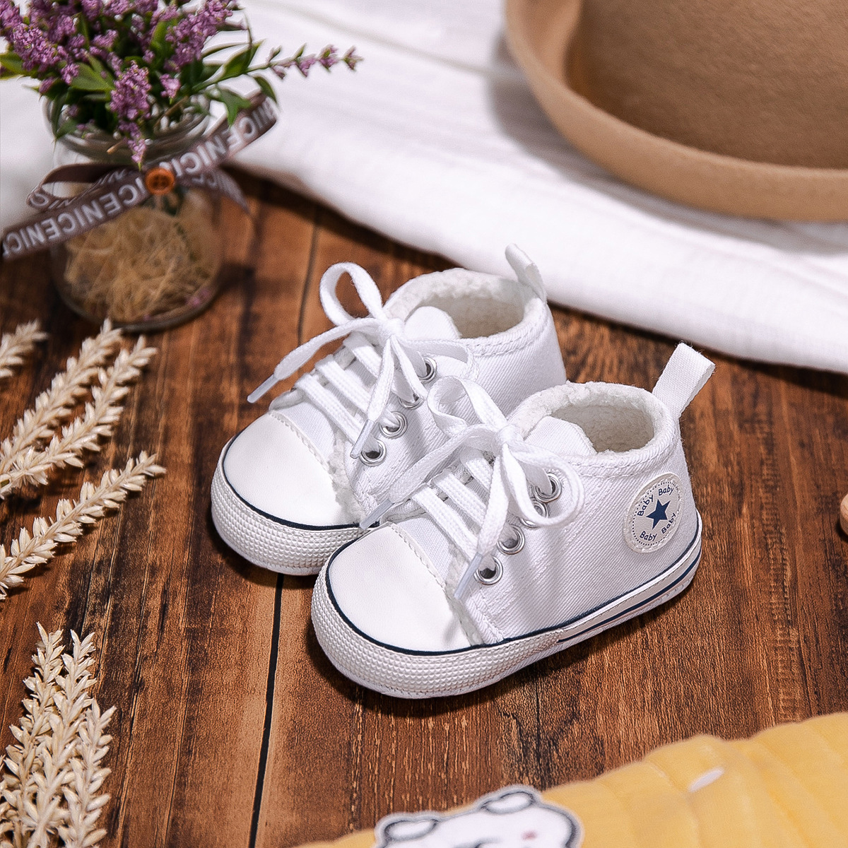 Picture of New winter baby shoes cotton shoes fleece-lined warm canvas shoes baby non-slip soft bottom toddler shoes baby shoes