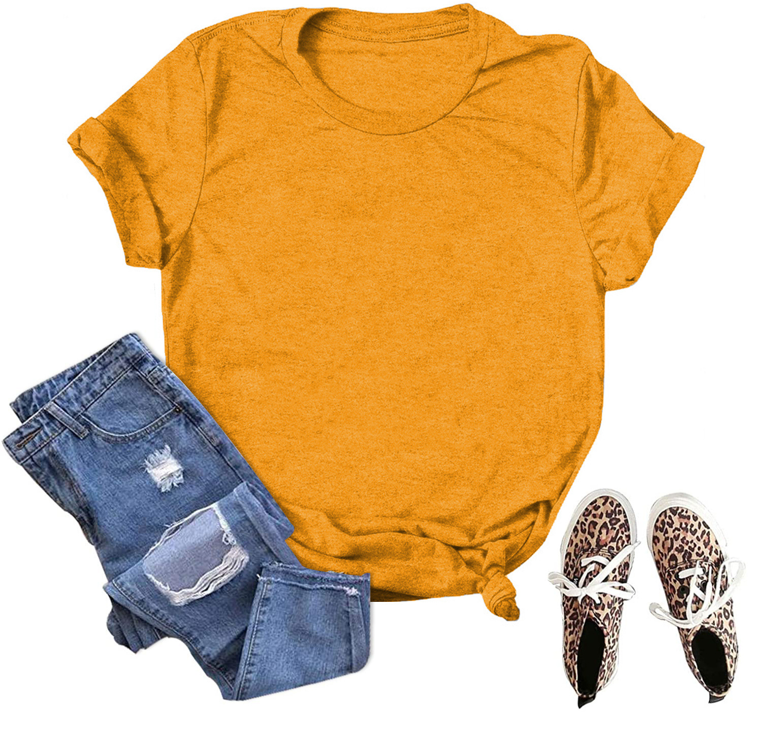 Picture of Spot wholesale foreign trade cross-border solid color blank loose large size T-shirt short sleeve men and women with Amazon wish