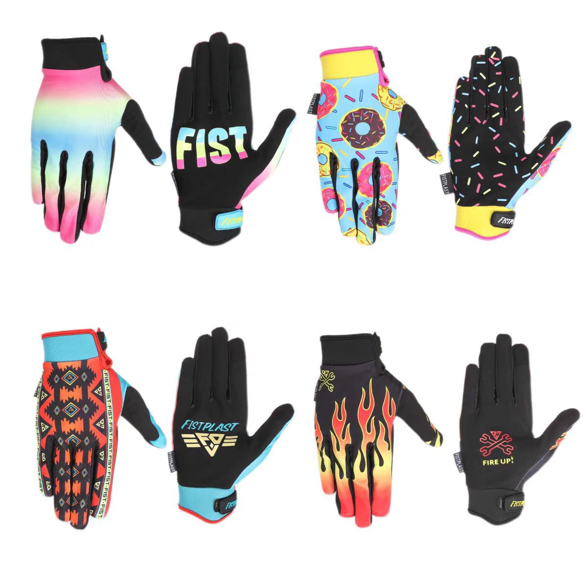 FISTPLAST Wear-resistant Mountain Bike Wear-resistant Rainbow Touch-screen Off-road Motorcycle Riding Gloves